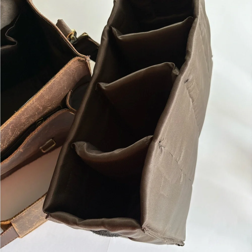 Purple Relic Classic Brown Leather Bag